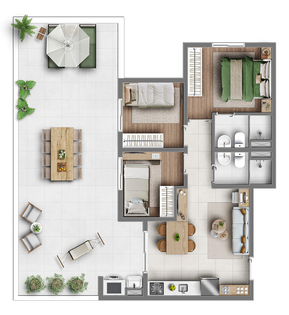 Planta Pulse Itaquera, garden, unidade Final 02