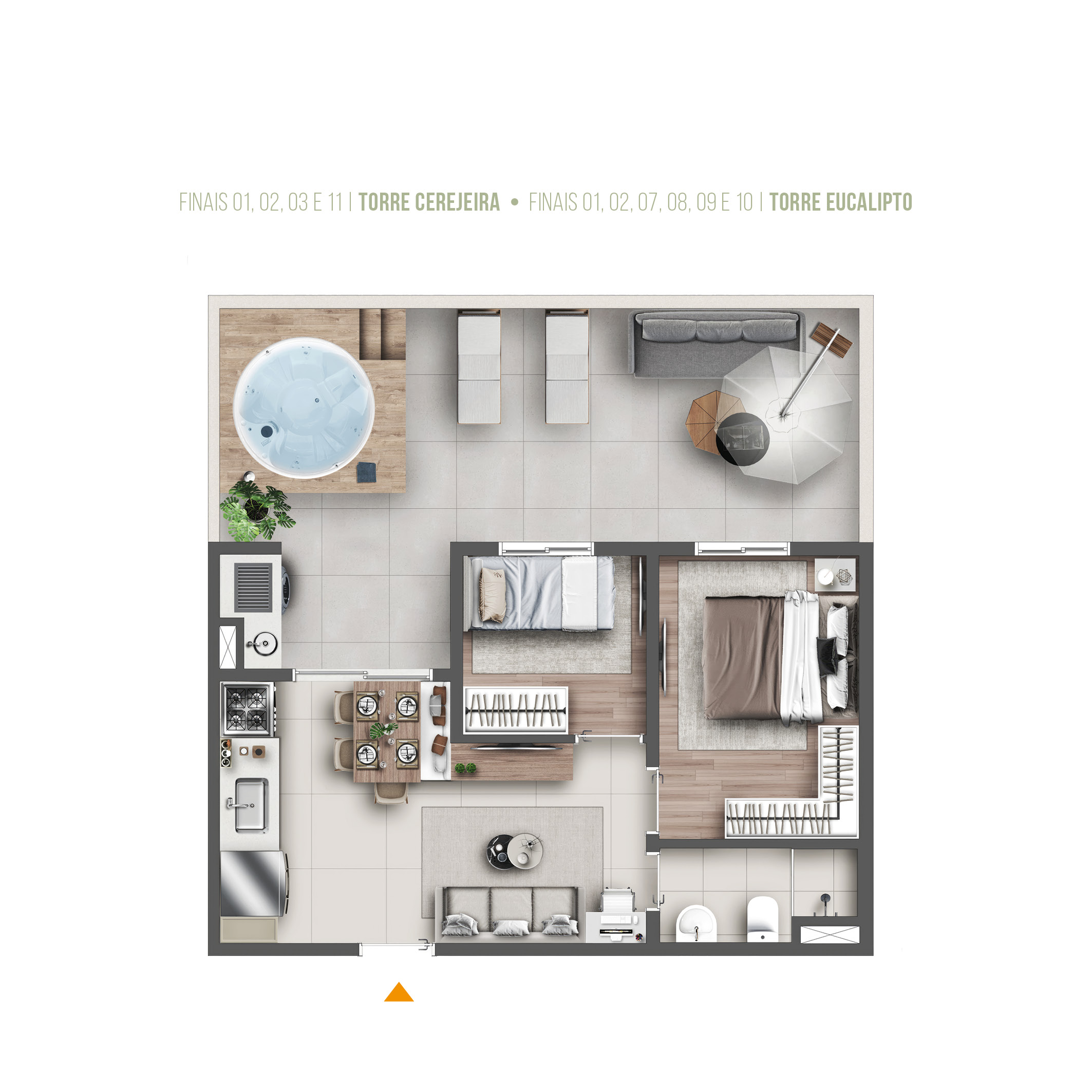 Planta Graal Parque, garden 61 m²