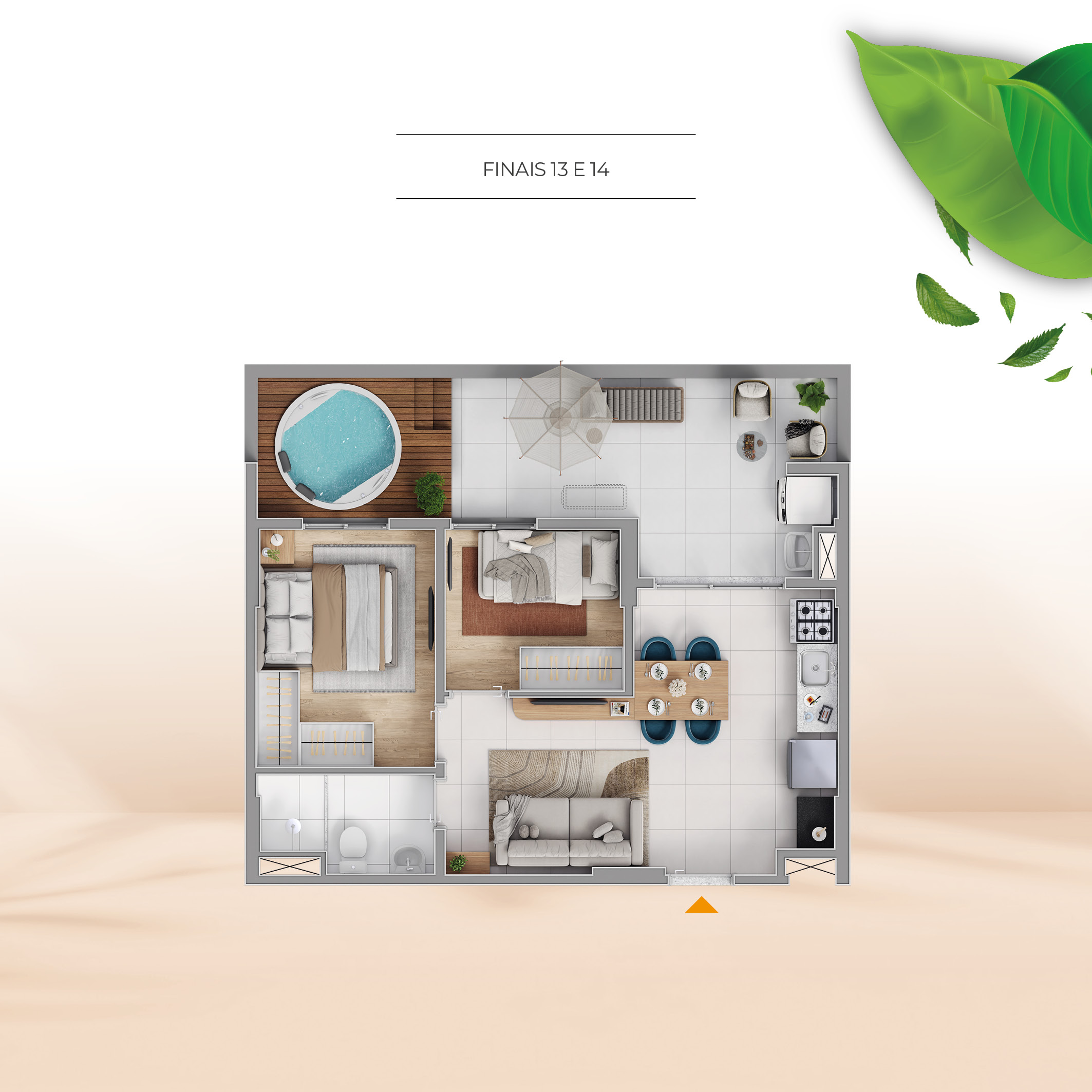 Planta Brisas da Praça Patriarca, garden 56 m²